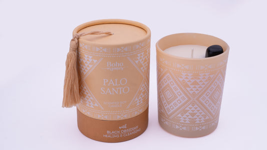 Vela Boho Organics con Gema Oculta y Empaque de Lujo