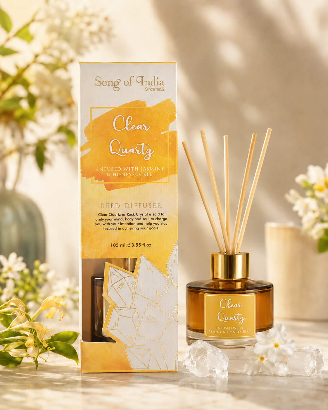 Difusor Healing Stones con Cristales Reales (105ml) | Aromaterapia Energética