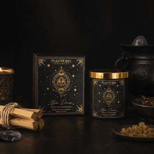 Vela Esotérica con Cristal Real (120g) | Formato Personal | Magia Cotidiana