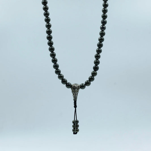 Collar Mala de Pirita con Cuenta Gurú de Loto – Protección y Prosperidad - Buddha Stones