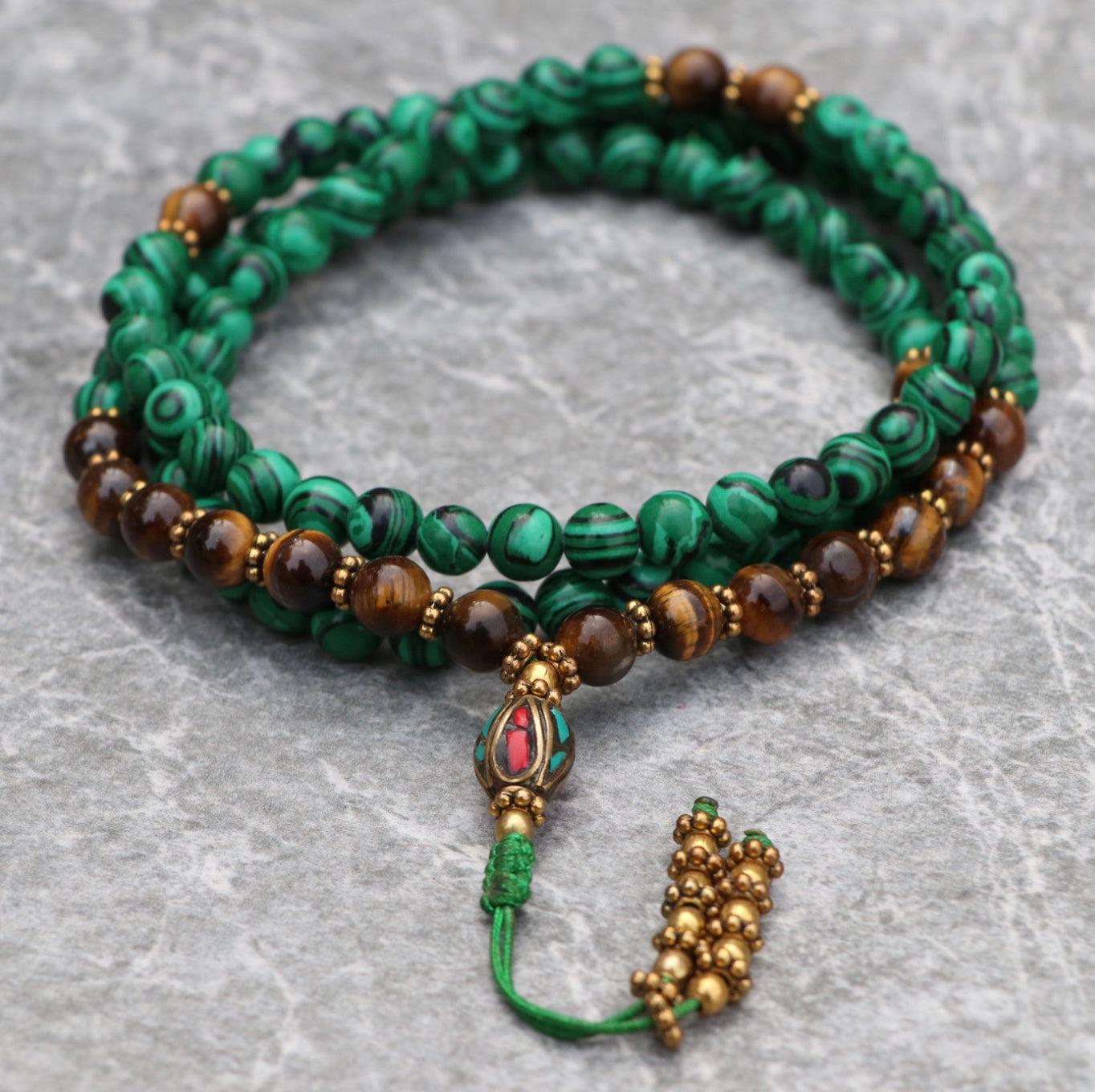 Collar Ojo de Tigre & Malaquita – Transformación & Protección - Buddha Stones