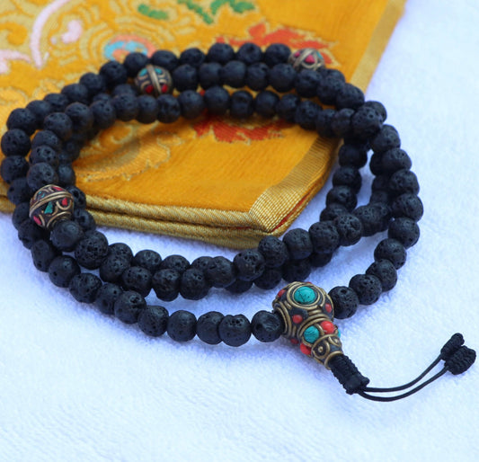 Collar Mala de Piedra de Lava – Purificación y Control Emocional - Buddha Stones