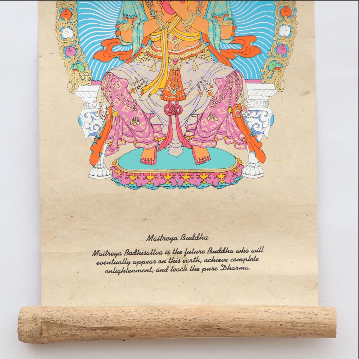 Decoración de Pared Maitreya Buddha en Papel Lokta - Samana Deco