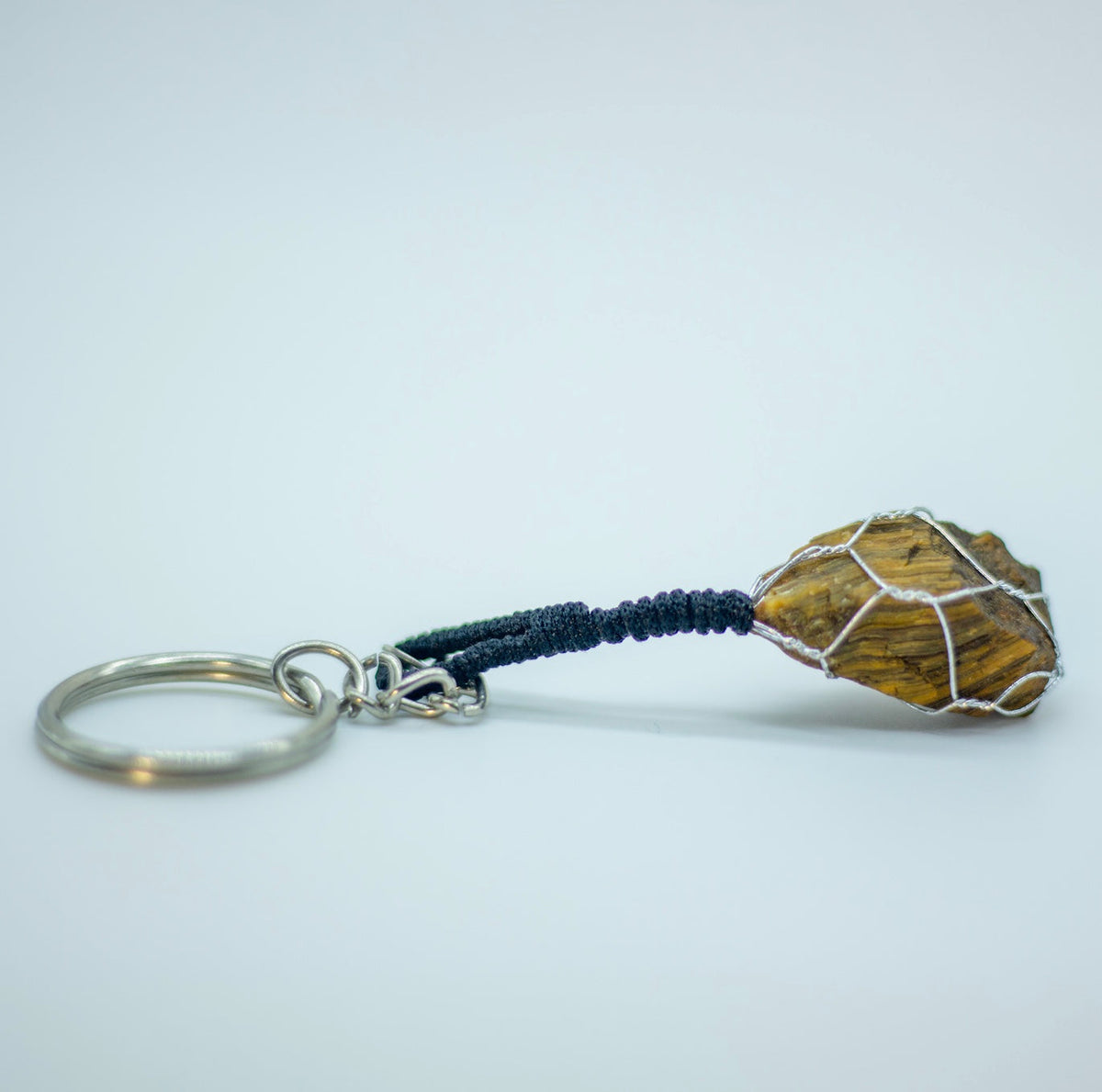 Llavero de Piedra Natural Tiger Eye (Ojo de Tigre en Bruto) - Confianza & Coraje – foto 3