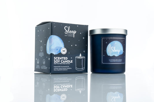 Vela de Aromaterapia "Sleep" para Descanso Profundo (200g, 50 hs)