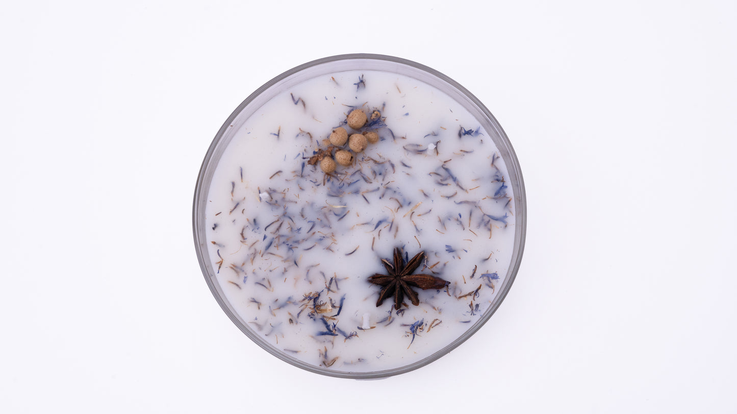 Vela Bowl 3 Mechas con Hierbas Secas (Smudge) | Boho Botanist