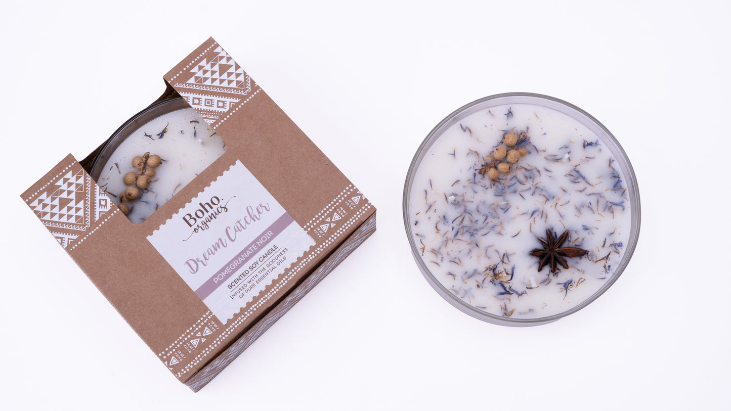 Vela Bowl 3 Mechas con Hierbas Secas (Smudge) | Boho Botanist