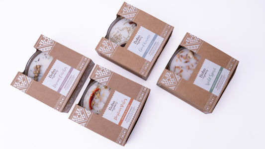 Vela Bowl 3 Mechas con Hierbas Secas (Smudge) | Boho Botanist