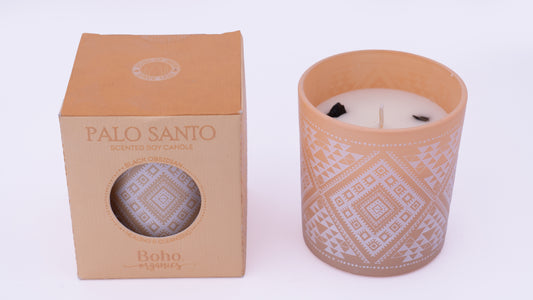 Vela Pequeña con Chips de Cuarzo | Boho Organics 120g