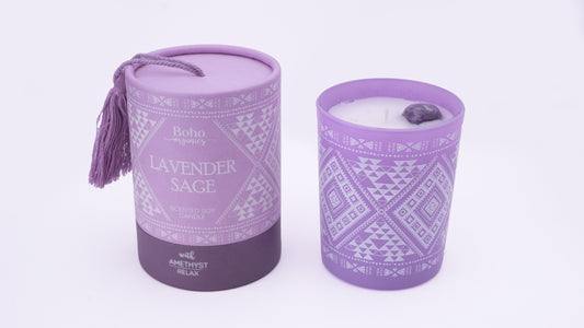 Vela Boho Organics con Gema Oculta y Empaque de Lujo