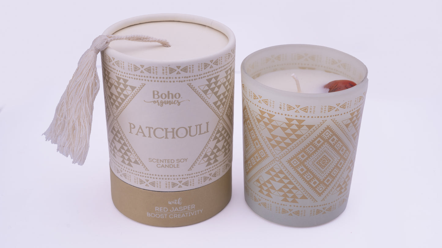 Vela Boho Organics con Gema Oculta y Empaque de Lujo