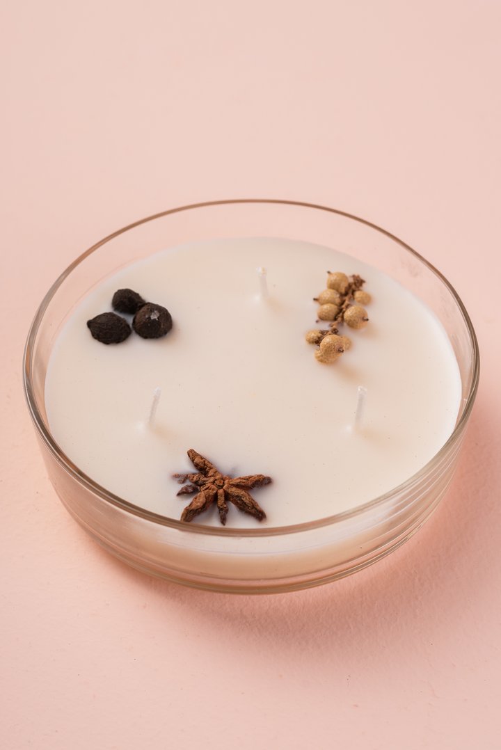 Vela Botánica 3 Mechas con Hierbas Reales (200g) - Aromaterapia Visual