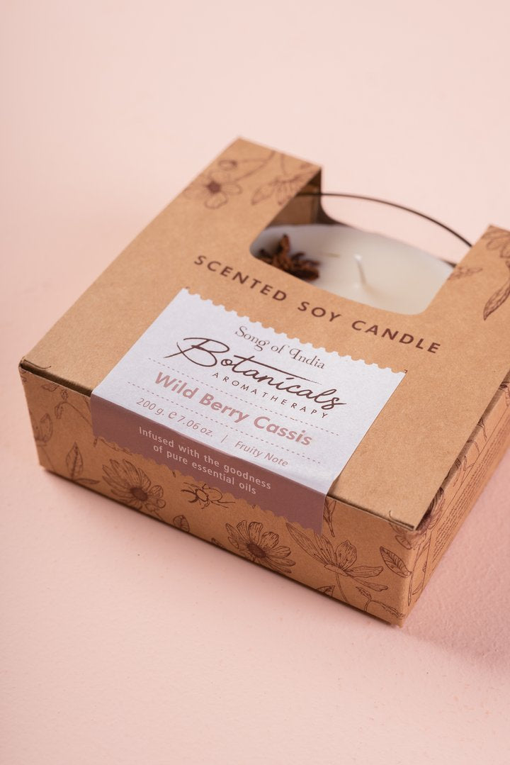 Vela Botánica 3 Mechas con Hierbas Reales (200g) - Aromaterapia Visual