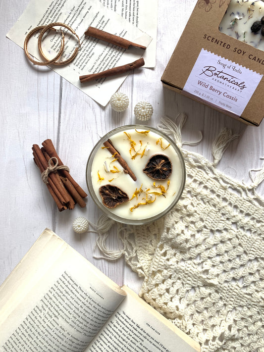 Vela Botánica 3 Mechas con Hierbas Reales (200g) - Aromaterapia Visual