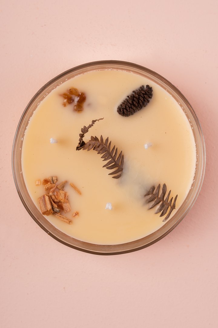 Vela Botánica 3 Mechas con Hierbas Reales (200g) - Aromaterapia Visual