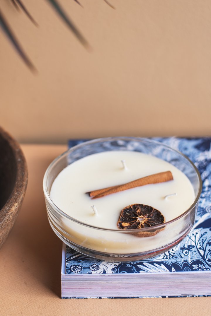 Vela Botánica 3 Mechas con Hierbas Reales (200g) - Aromaterapia Visual