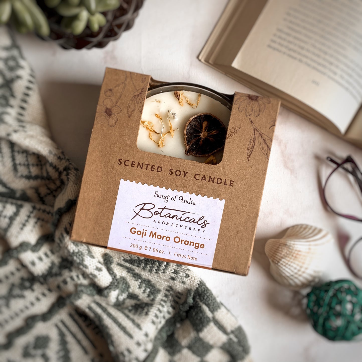 Vela Botánica 3 Mechas con Hierbas Reales (200g) - Aromaterapia Visual