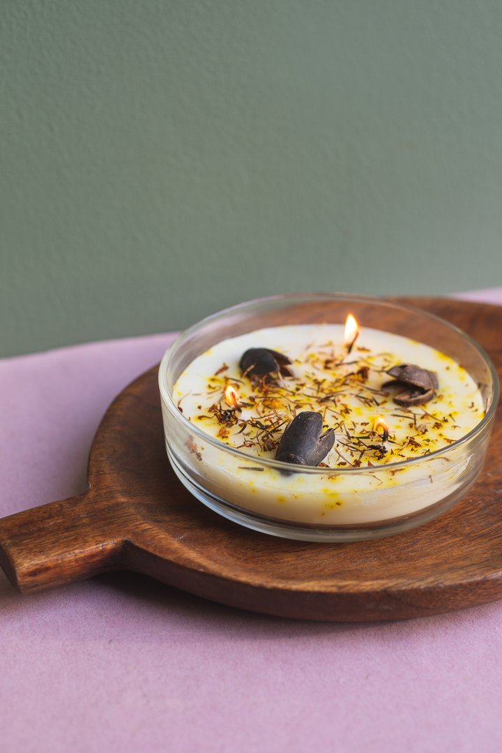 Vela Botánica 3 Mechas con Hierbas Reales (200g) - Aromaterapia Visual