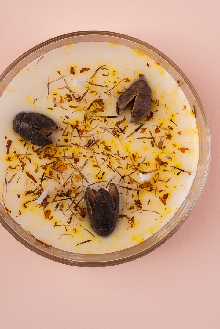 Vela Botánica 3 Mechas con Hierbas Reales (200g) - Aromaterapia Visual