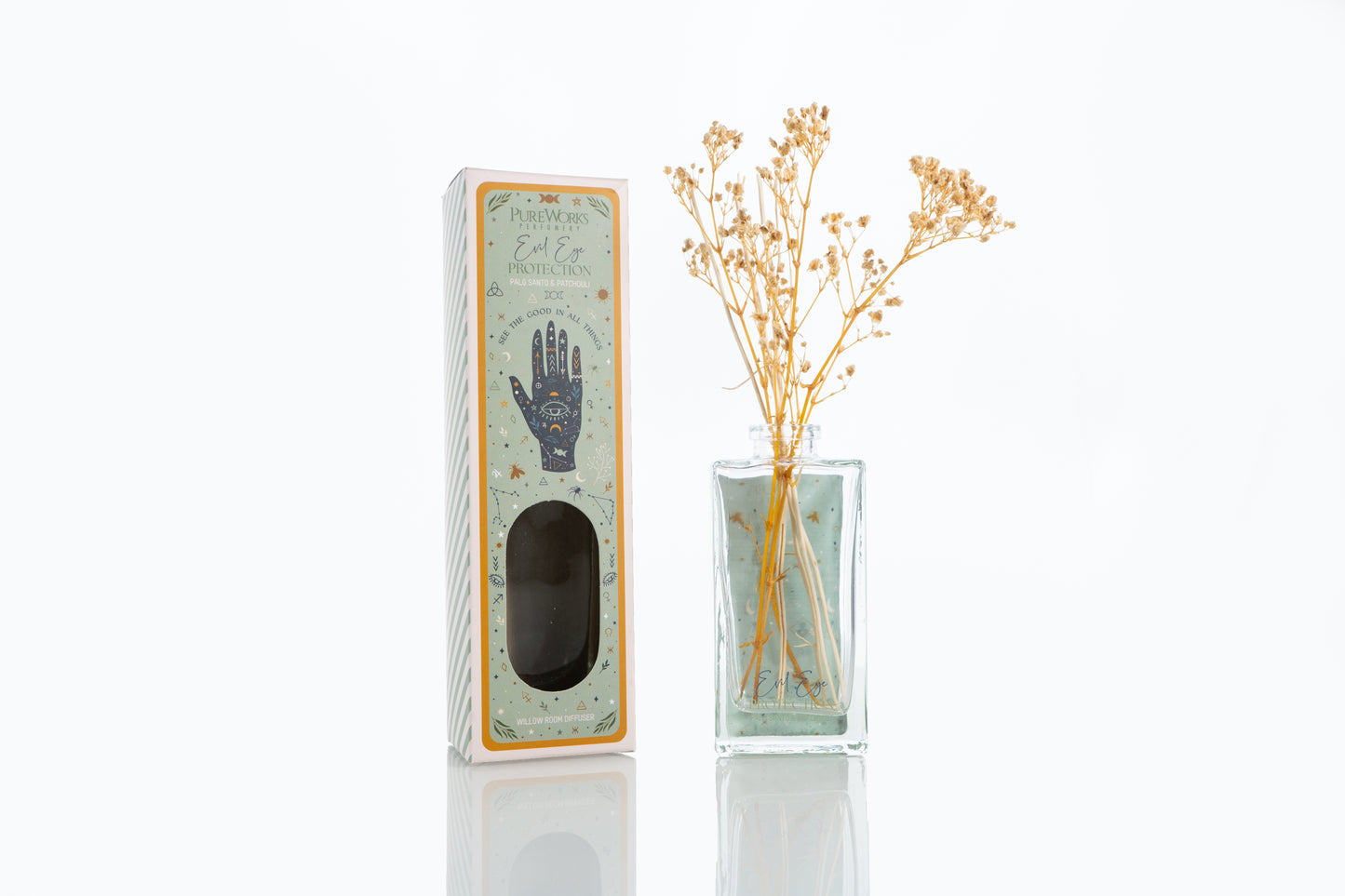 Difusor Magia Celestial (150ml) Con Varillas de Sauce y Flores Secas