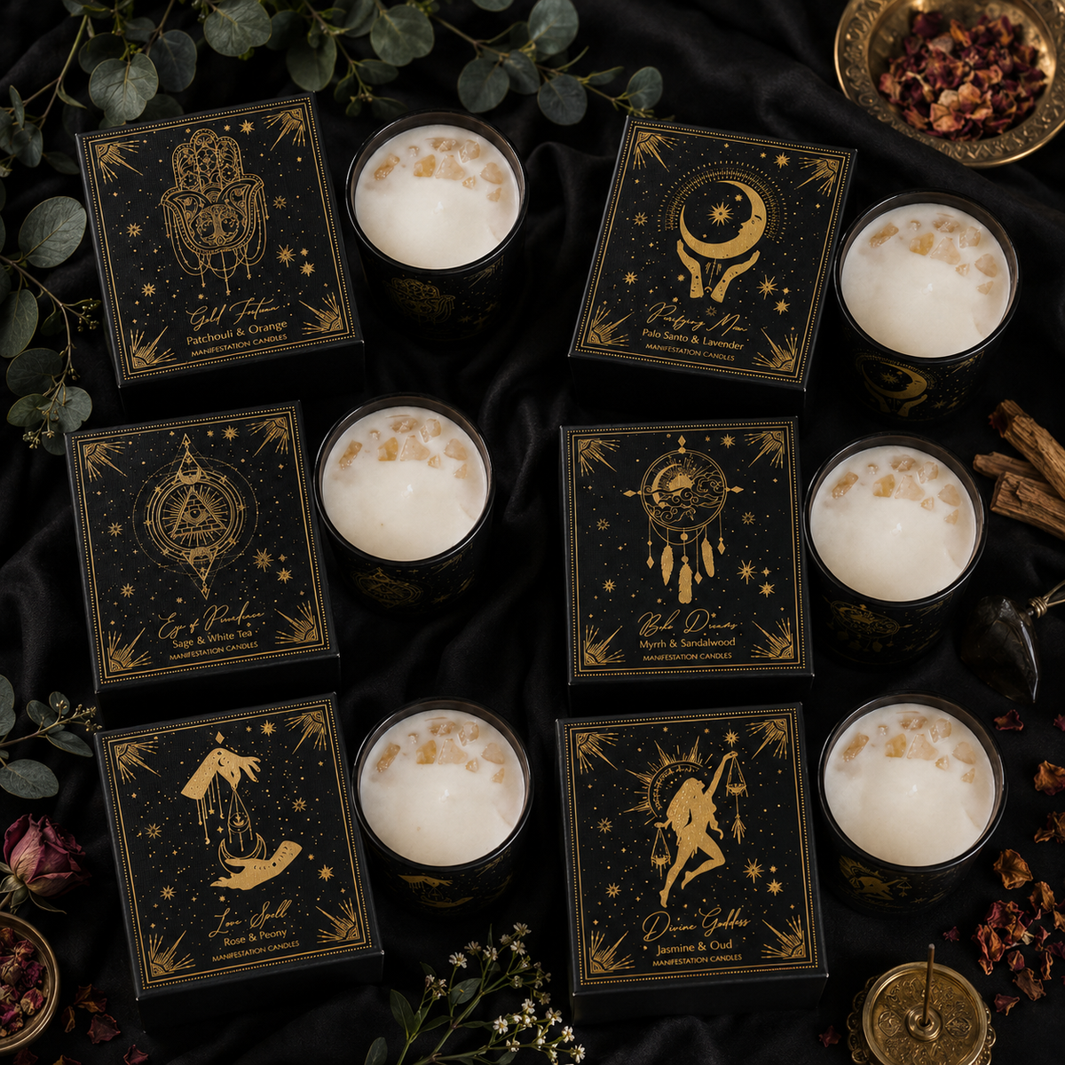 Combo Mayorista de 6 Velas Aromáticas Esotéricas de 120 g — Samaná Costa Rica