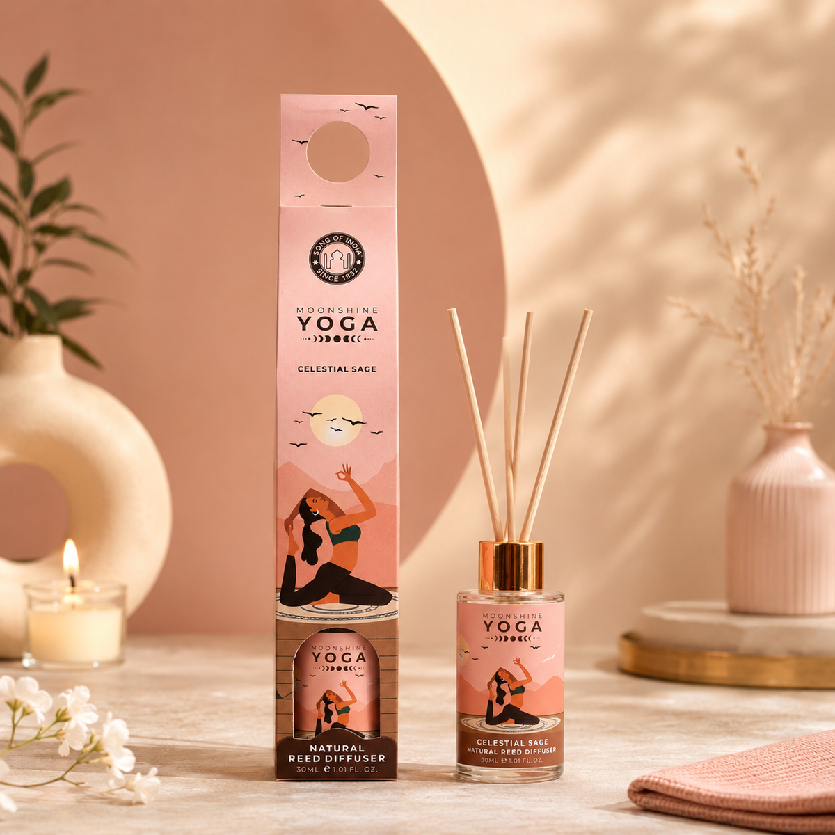 Difusor mini Moonshine Yoga 30 ml, aromaterapia portátil — Samaná Costa Rica
