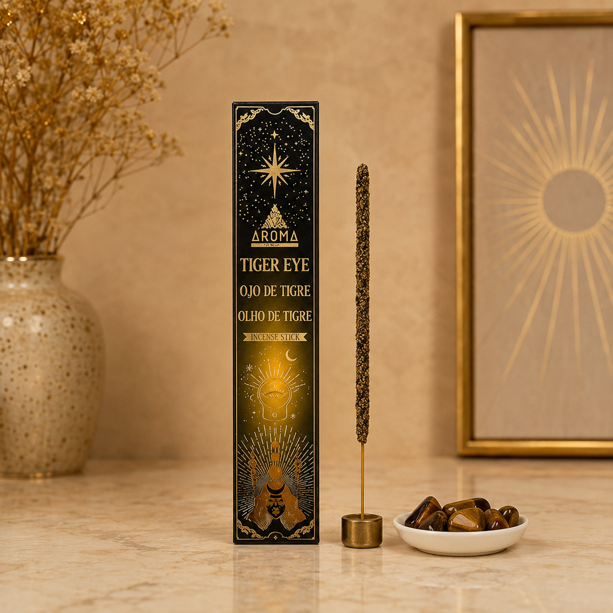Set Crystal Scents: Incienso Premium + 5 Piedras Semipreciosas