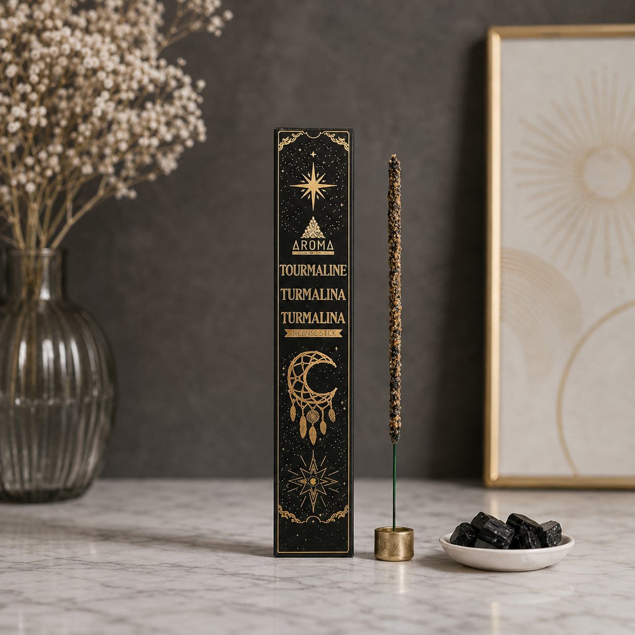 Set Crystal Scents: Incienso Premium + 5 Piedras Semipreciosas