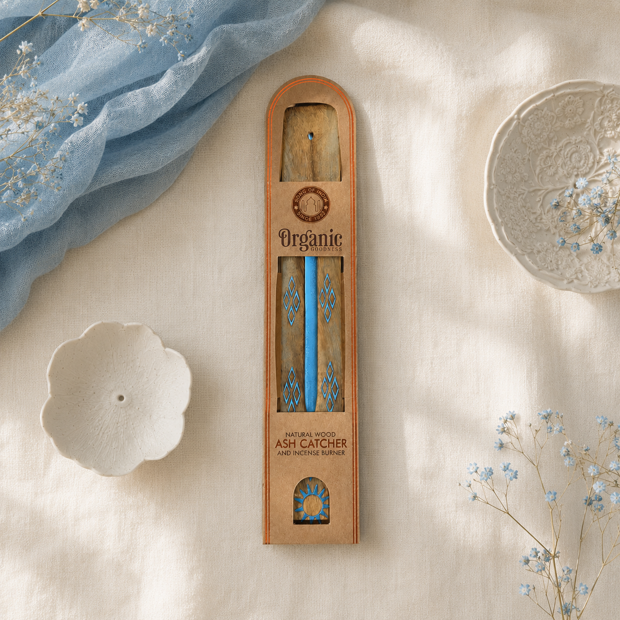 Portaincienso de Madera Pintado a Mano (Estilo Boho) | Organic Goodness