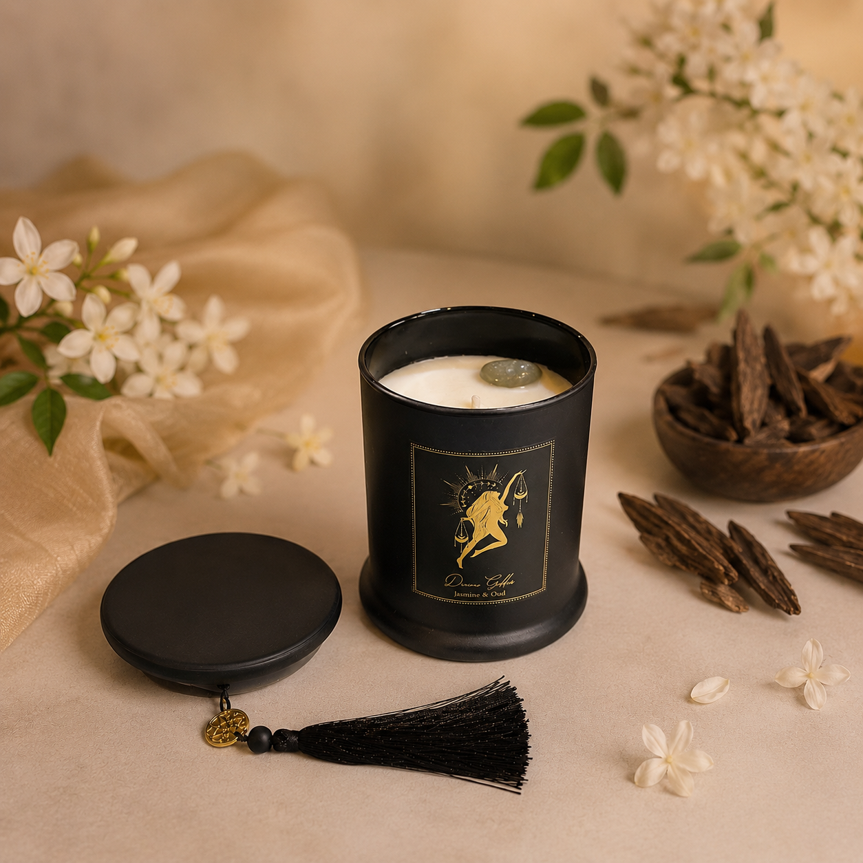 Vela Black Magic con Gema Oculta (300g) | Gran Formato | Manifestación & Protección