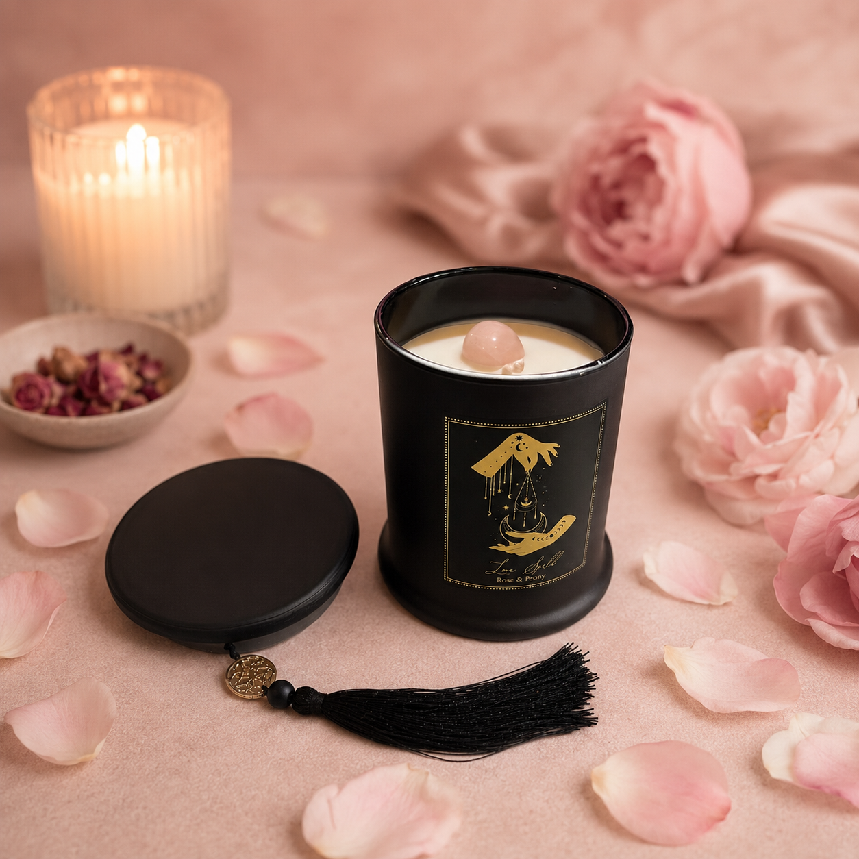 Vela Black Magic con Gema Oculta (300g) | Gran Formato | Manifestación & Protección