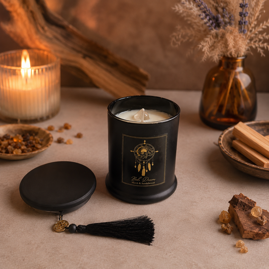 Vela Black Magic con Gema Oculta (300g) | Gran Formato | Manifestación & Protección