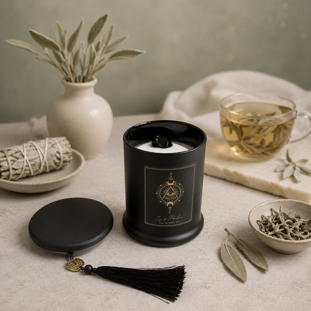 Vela Black Magic con Gema Oculta (300g) | Gran Formato | Manifestación & Protección