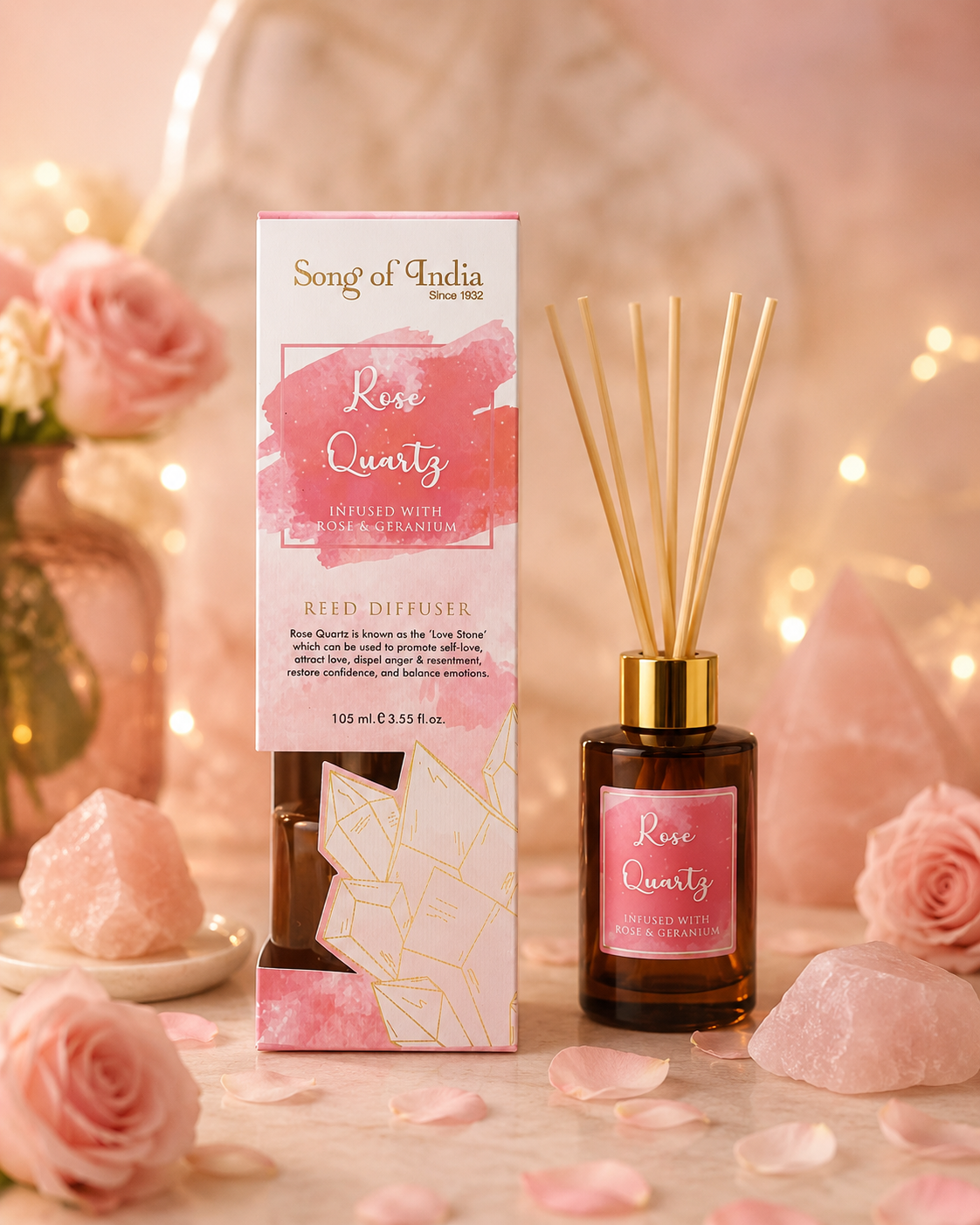 Difusor Healing Stones con Cristales Reales (105ml) | Aromaterapia Energética