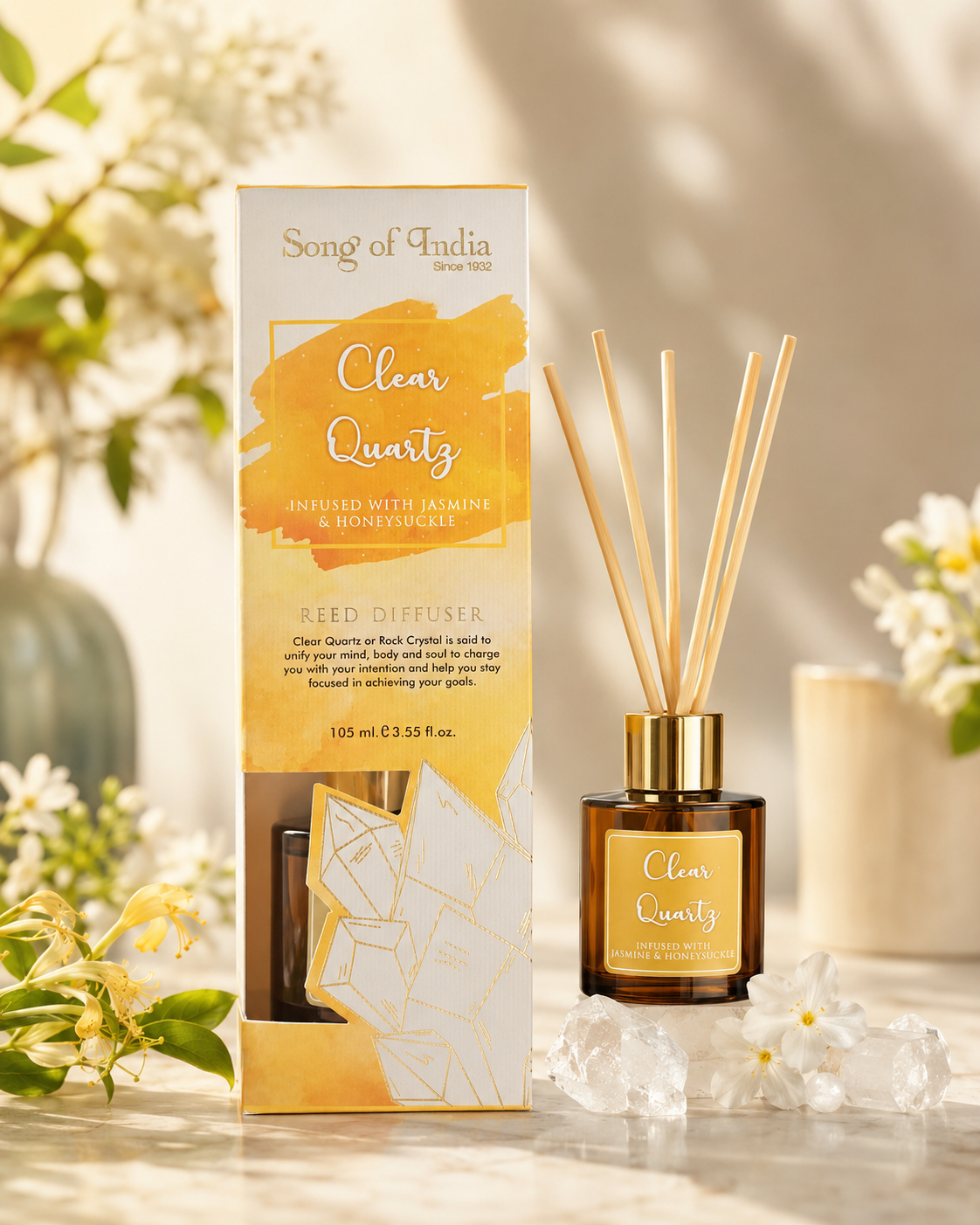 Difusor Healing Stones con Cristales Reales (105ml) | Aromaterapia Energética