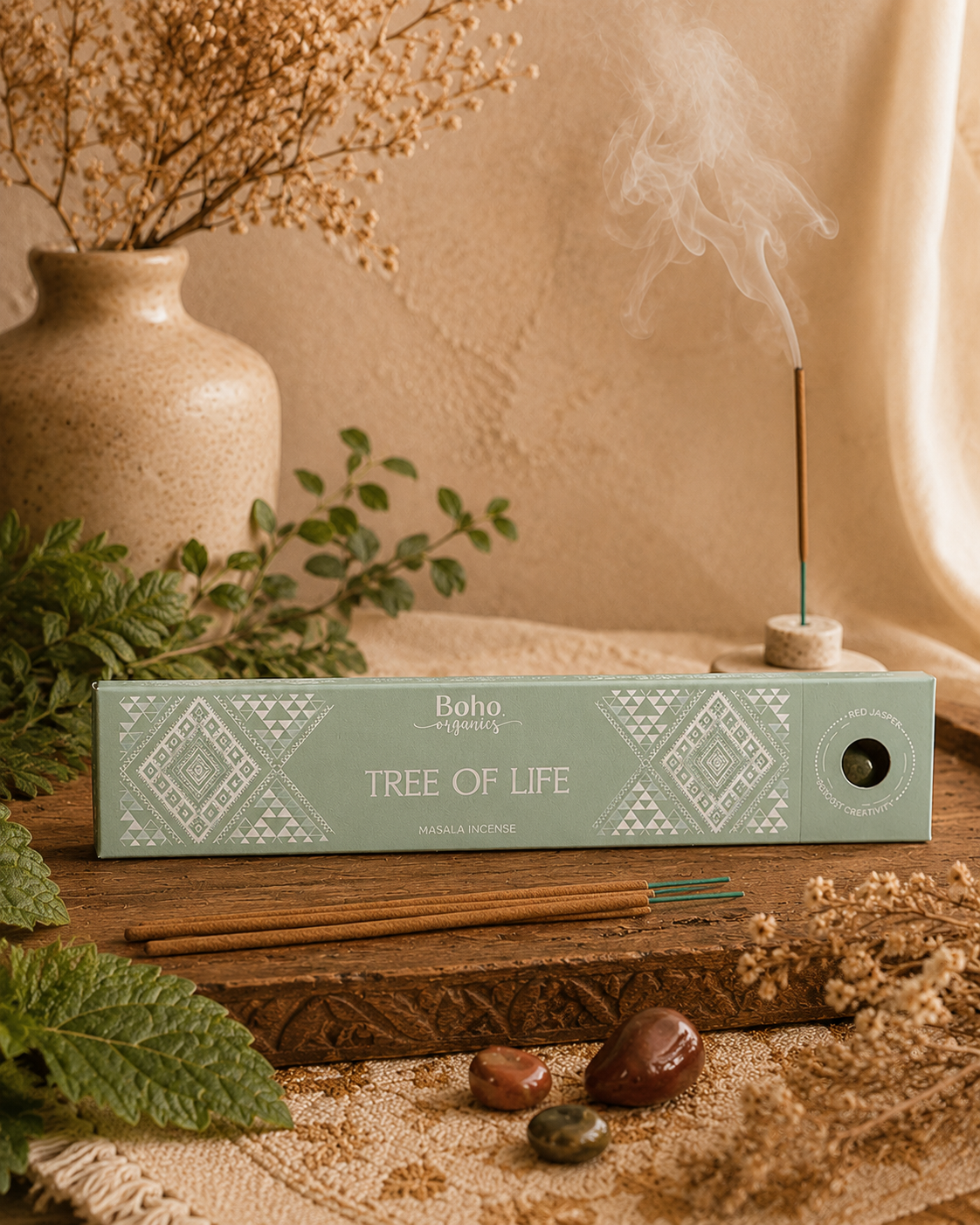 Incienso Masala con Piedra Semipreciosa de Regalo | Boho Organics