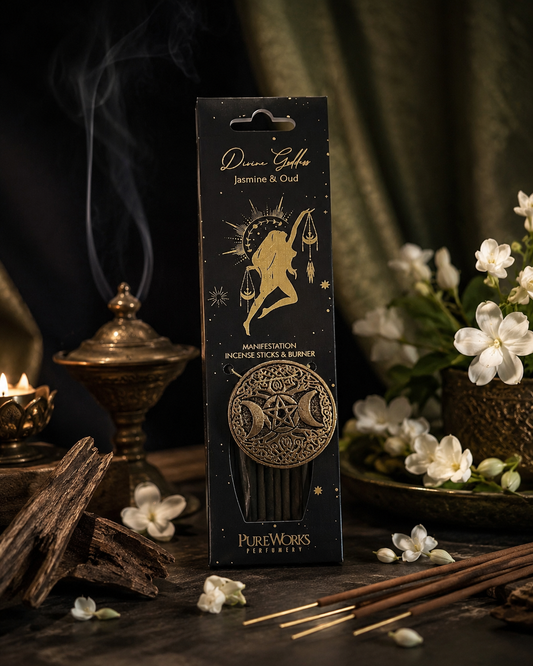 Incienso Esotérico con Quemador de Metal Luna Creciente | Kit Ritual