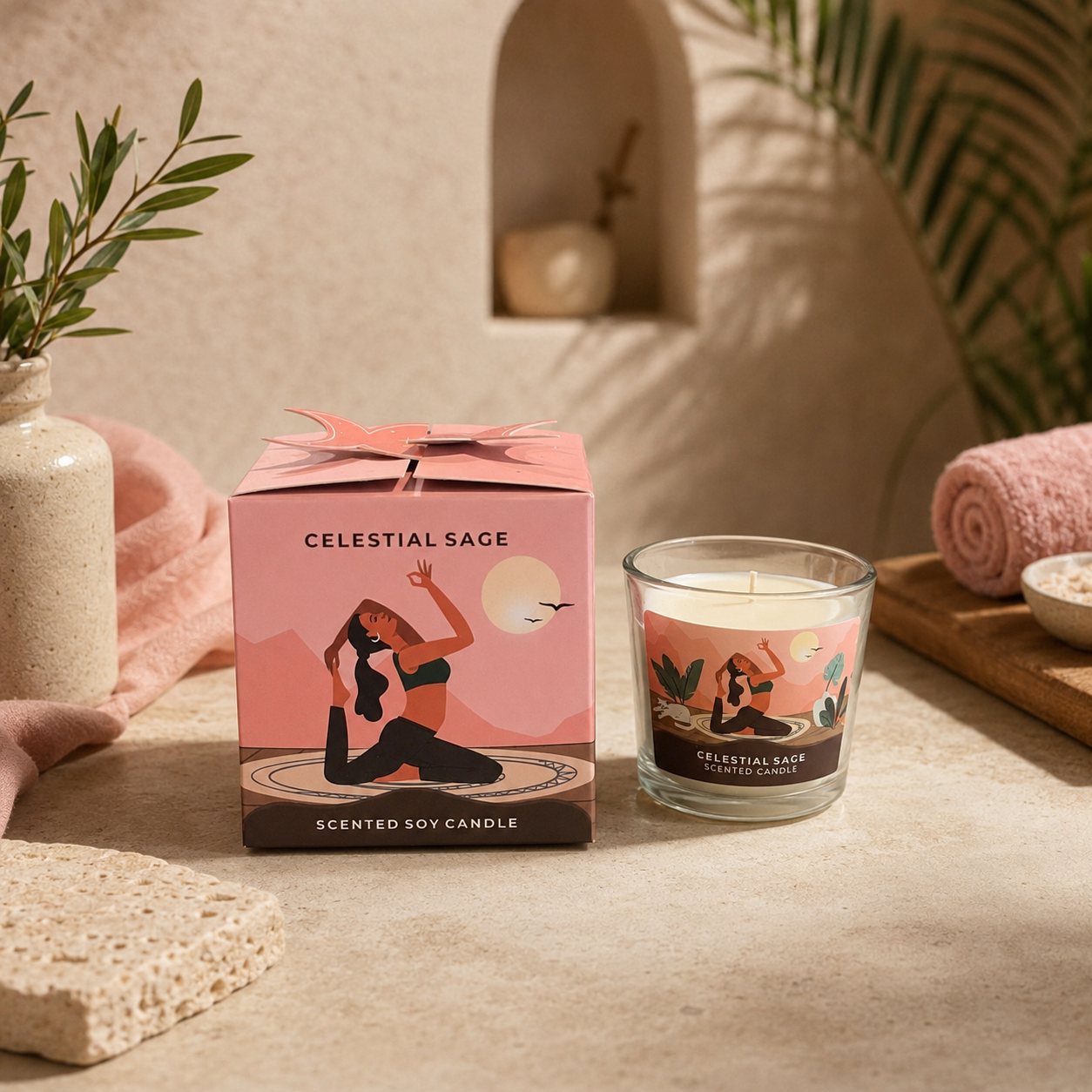 Vela Moonshine Yoga: Aromaterapia para tu Práctica (Ilustrada)