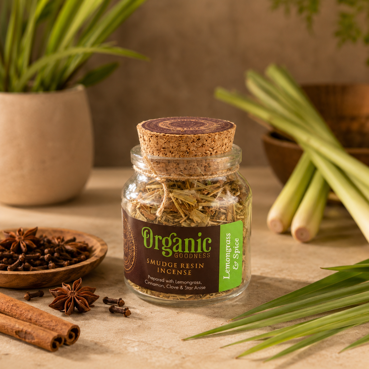 Mix de Resinas Organic Goodness (Smudge) - Frasco de Vidrio & Corcho Premium