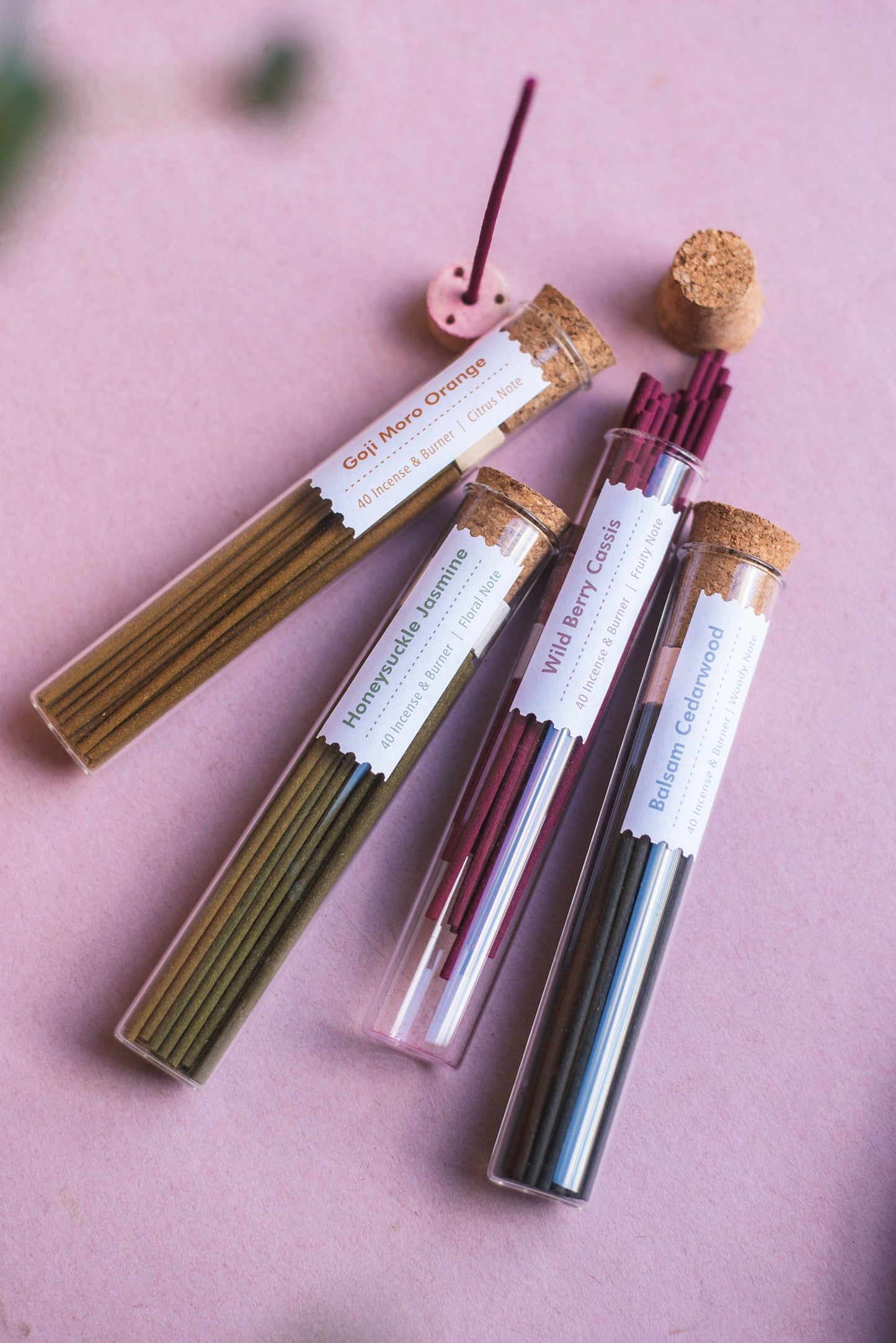 Set de Incienso Puro Sin Bambú (4 Aromas) con Quemador | Regalo de Lujo