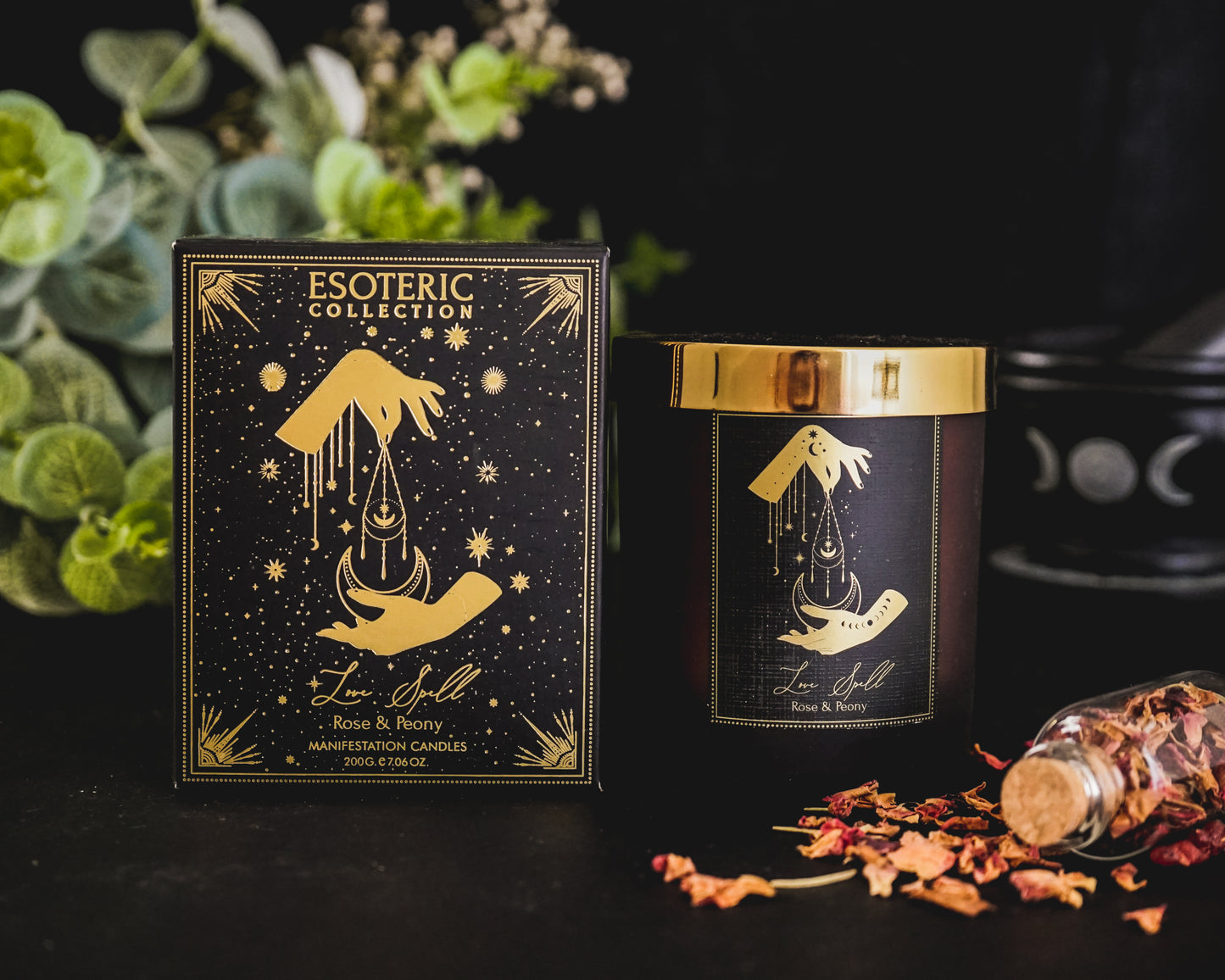 Vela de Manifestación con Cristal Real (50 Horas) - Colección Esotérica