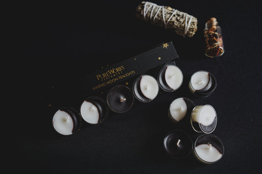 Pack 5 Velas 'Moon Phases' - Ritual de Fases Lunares (Tea Lights)