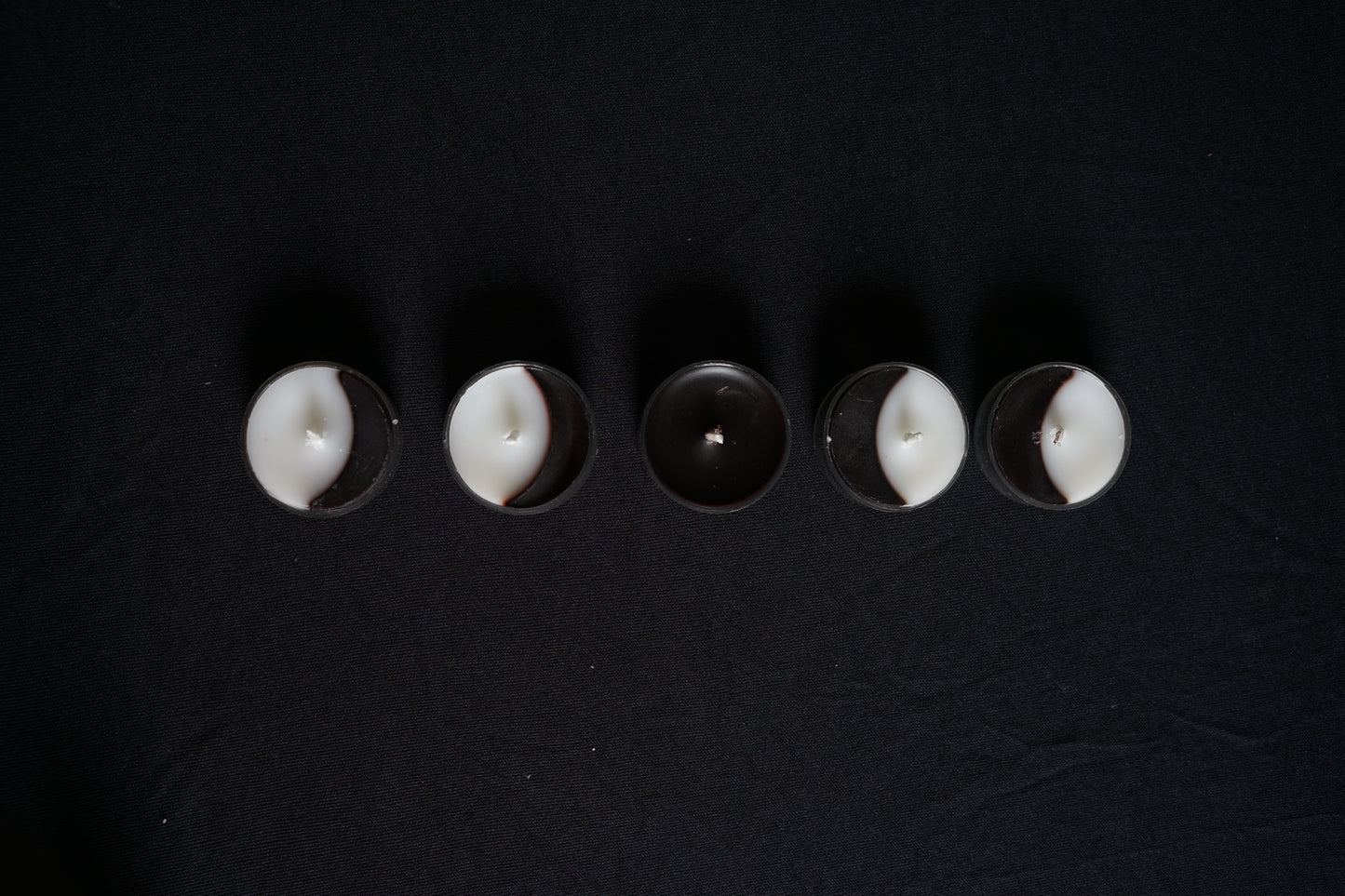 Pack 5 Velas 'Moon Phases' - Ritual de Fases Lunares (Tea Lights)