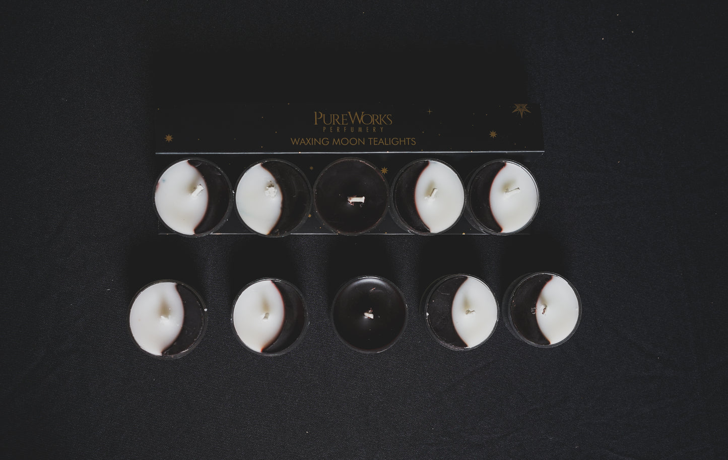 Pack 5 Velas 'Moon Phases' - Ritual de Fases Lunares (Tea Lights)
