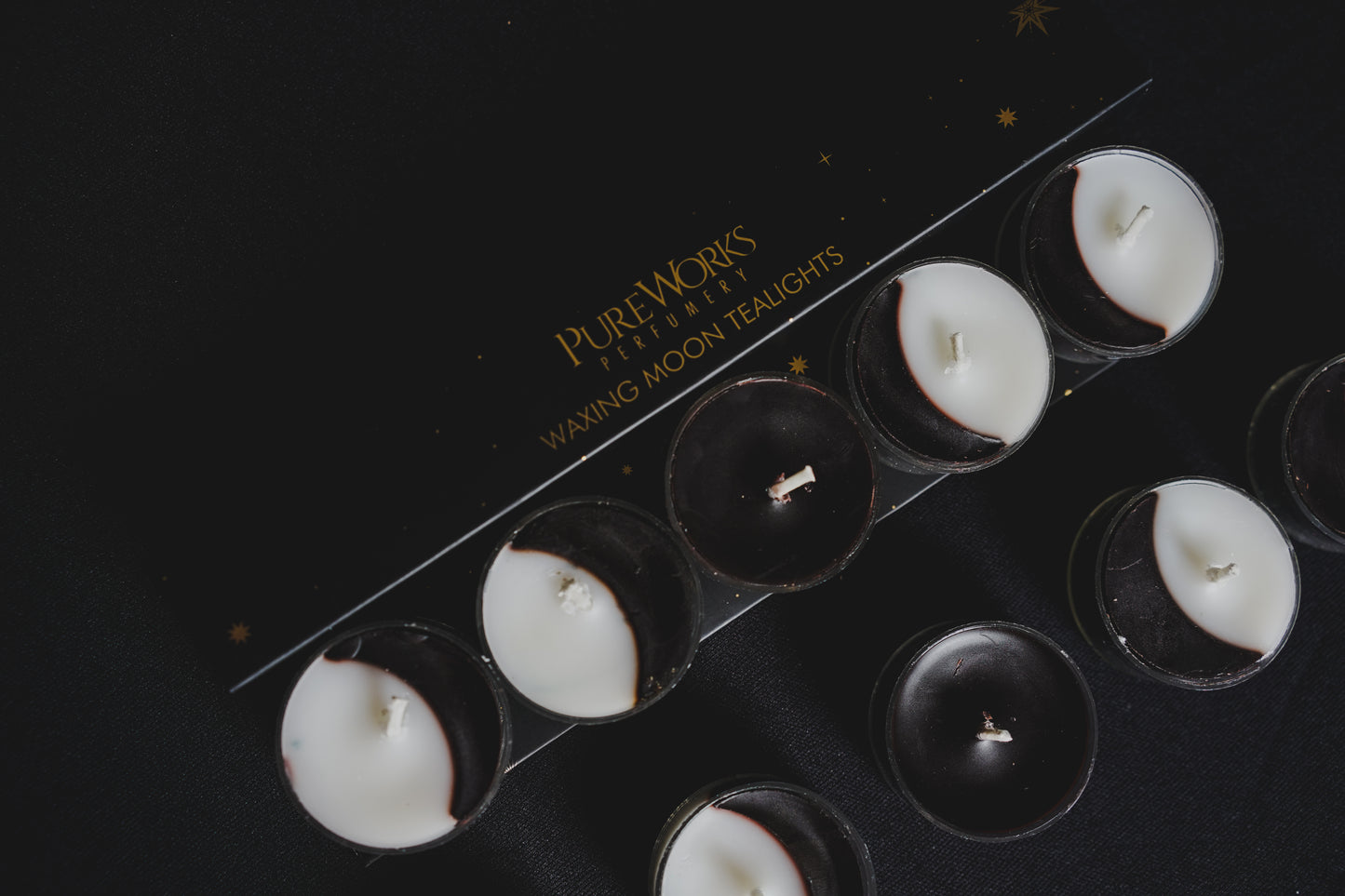Pack 5 Velas 'Moon Phases' - Ritual de Fases Lunares (Tea Lights)
