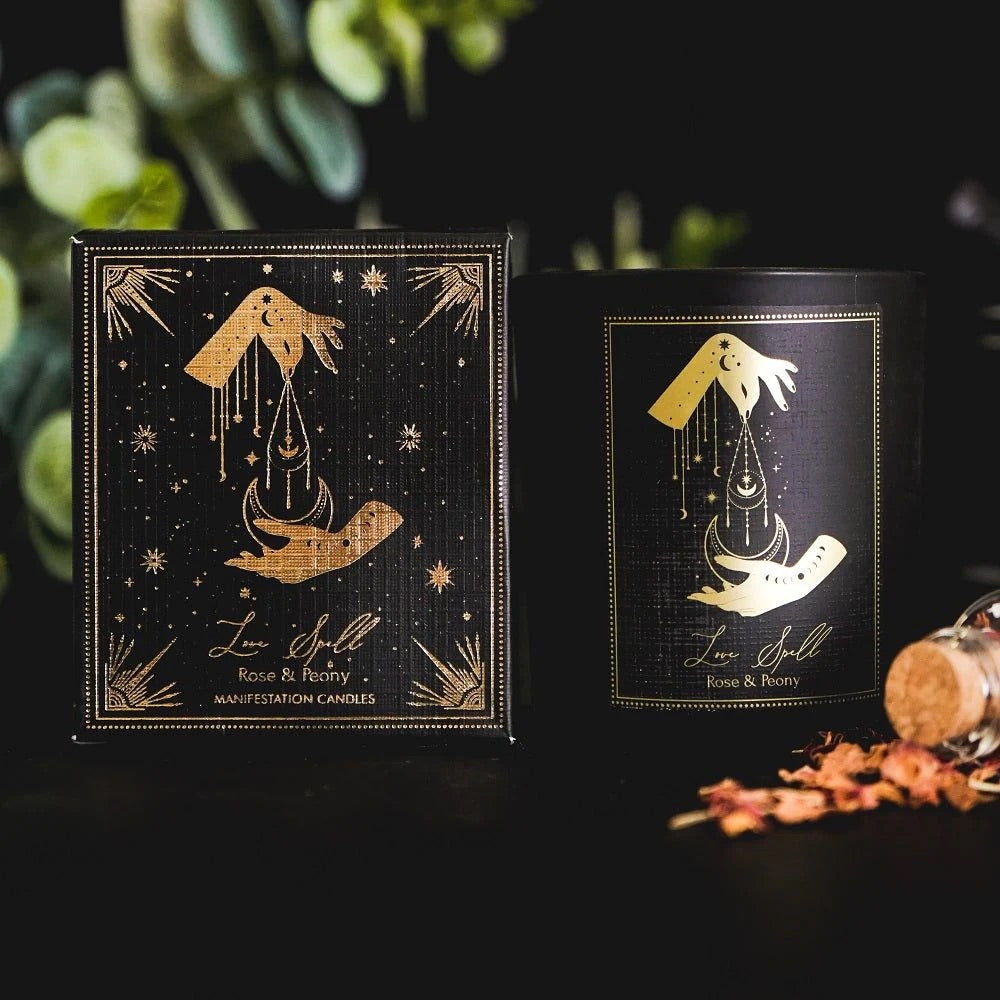 Vela Esotérica Mediana con Cristal Real (120g) - Magia Cotidiana