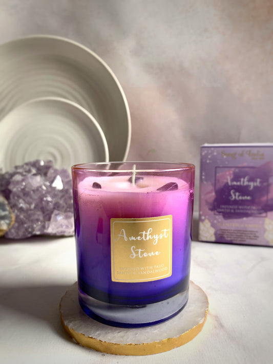 Vela con Cristales y Cuarzos Reales - Colección Healing Stones