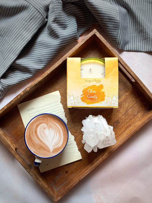 Vela Healing Stones: Bowl de Vidrio con Cuarzos Reales