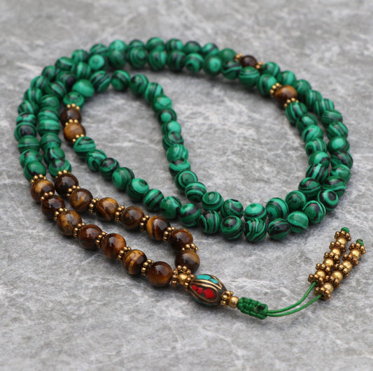 Collar Ojo de Tigre & Malaquita – Transformación & Protección - Buddha Stones