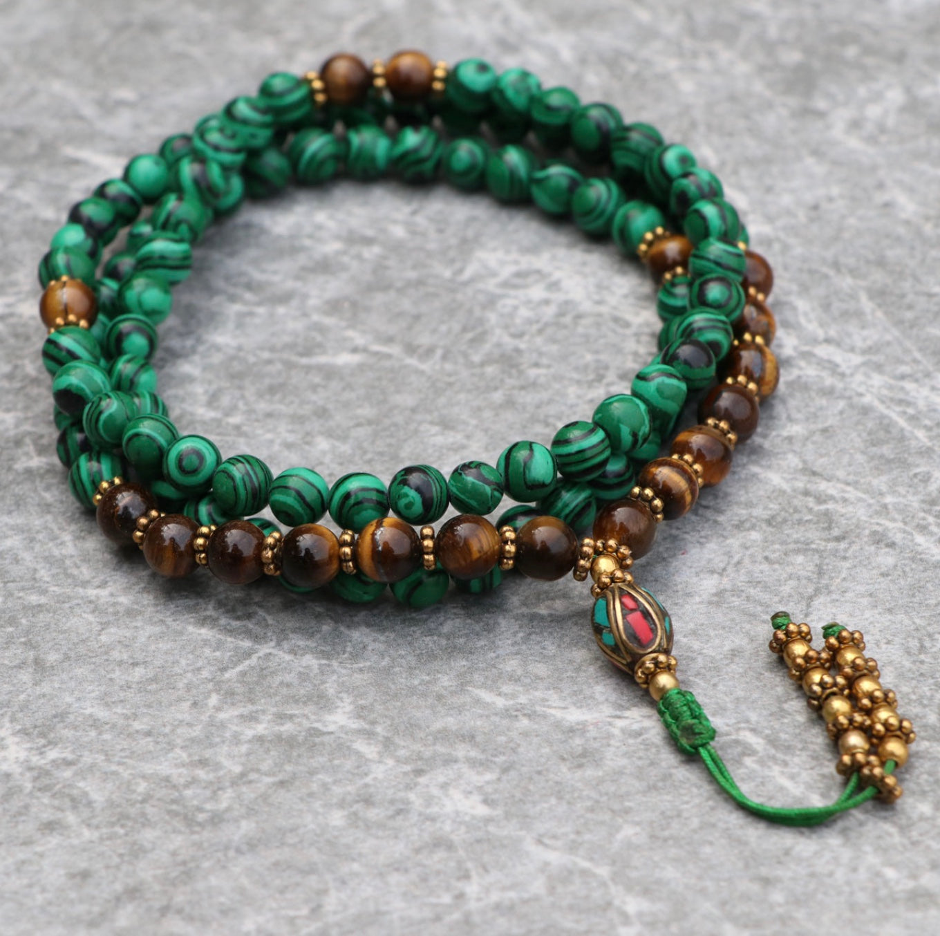 Collar Ojo de Tigre & Malaquita – Transformación & Protección - Buddha Stones